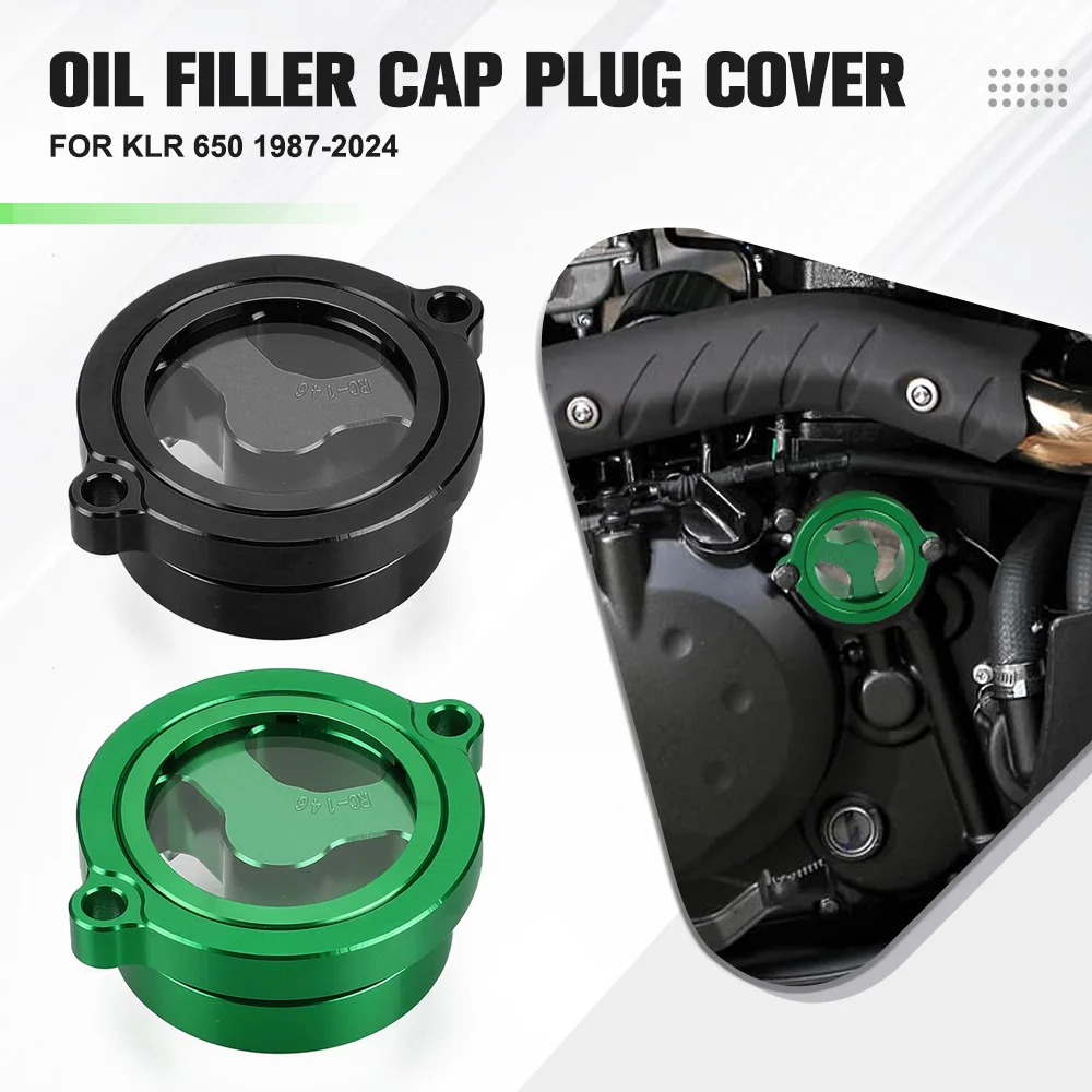 

Motorcycle Engine Oil Filler Cap Cover Oil Filter Plug Accessories Parts For Kawasaki KLR650 KLR 650 1987-2022 2023 2024 2025