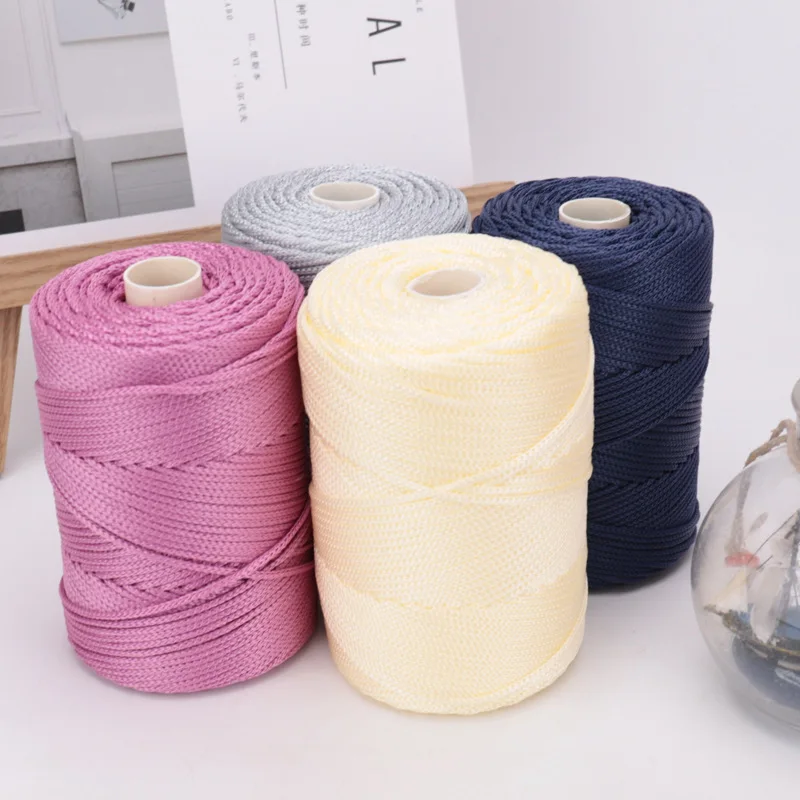 

1pcs 230 Grams Nylon Cord Thread Crochet Hollow Line Macrame DIY Knitting Chunky Yarn Light Viscose Ice Rope Summer Sun Hat