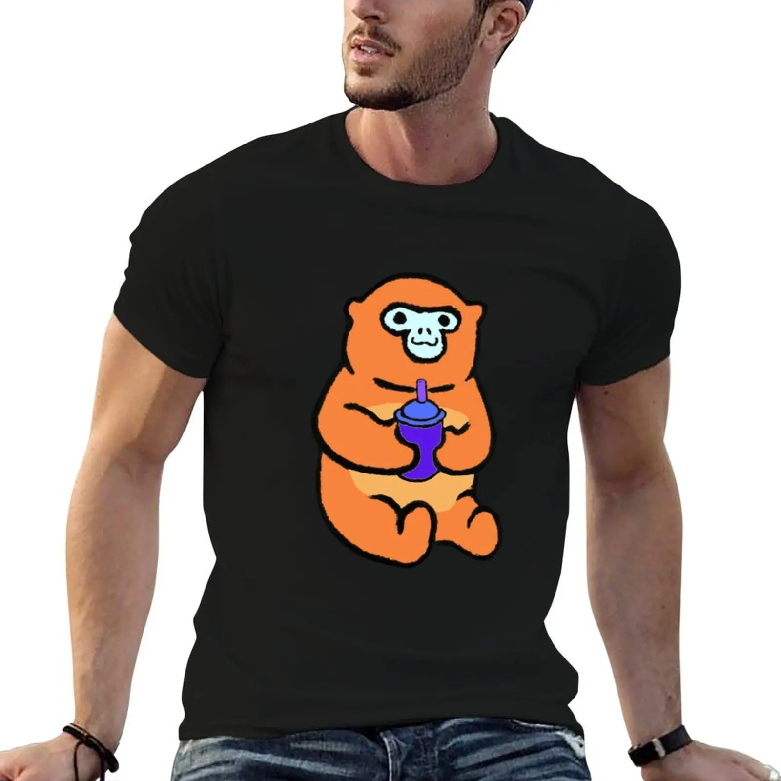 man Snub-Nosed funny shirts Happy man shirts man T-Shirt slim for for t graphic shirt Monkey t t fit luxury