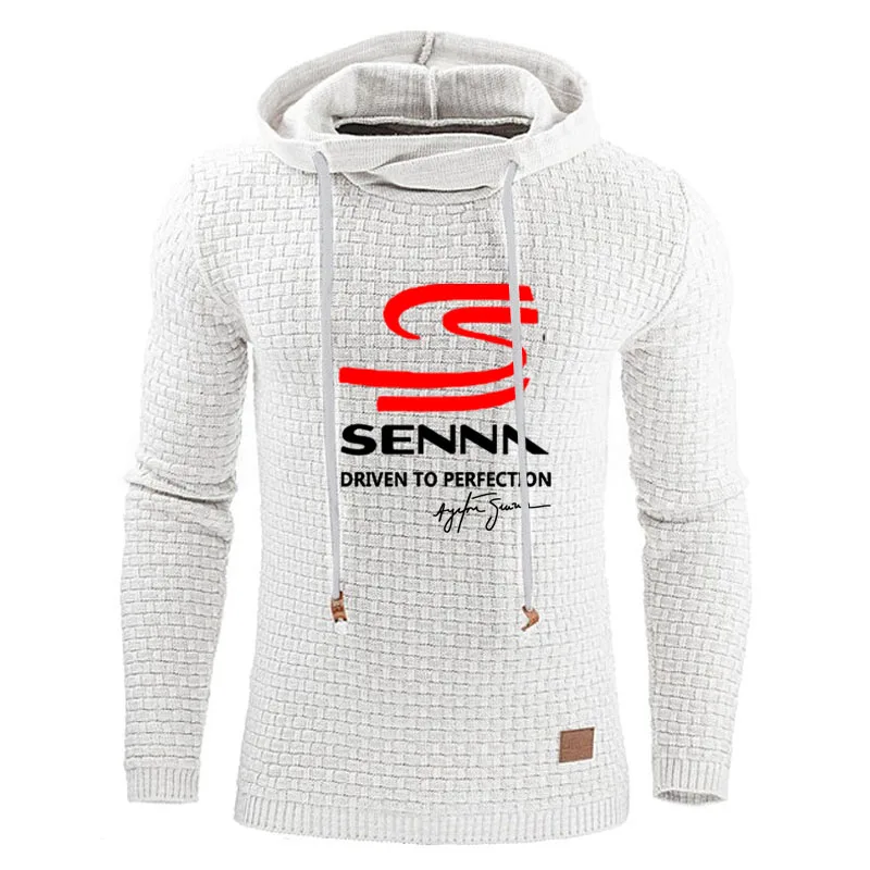 Ayrton Senna High Quality Fashion Men Retro Harajuku Solid Color hoodie High Street Hoodie sweatshirt top Casual Loose pullover