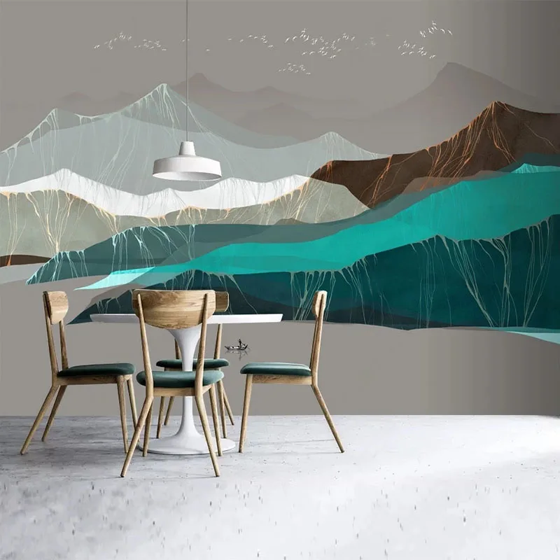 

Custom Mural Wallpaper Chinese Style Modern Light Luxury 3D Abstract Ink Landscape Background Wall Mural Papel De Parede Sala 3D