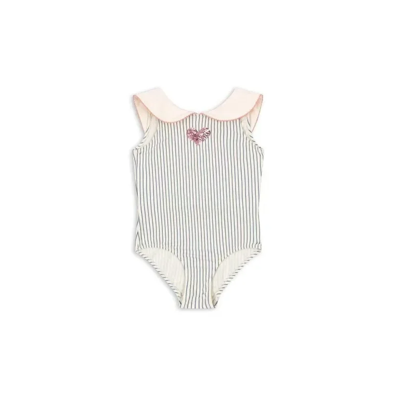 Girl Swimwears Stripe Long Sleeved Swimsuit Bow Baby Girls Swimwear  Beach Shorts  Kids Vacation Sunscreen Swimsuits