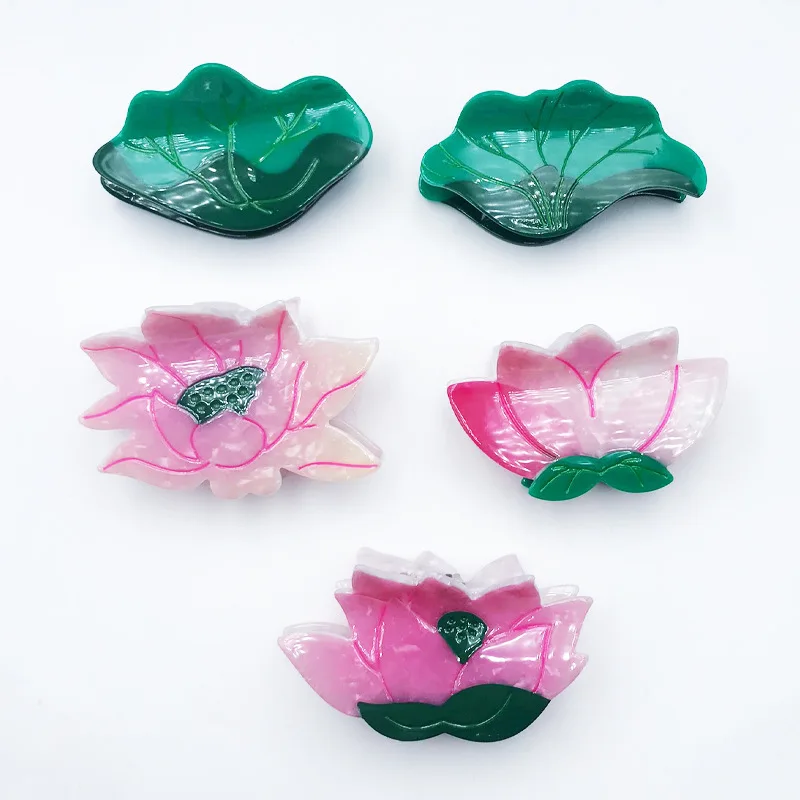 DuoShang New Lotus Leaf Hair Clips Acetate Claw Clip Summer Ancient Fashionable Creative Shark Clip Women'S Hair Accessories