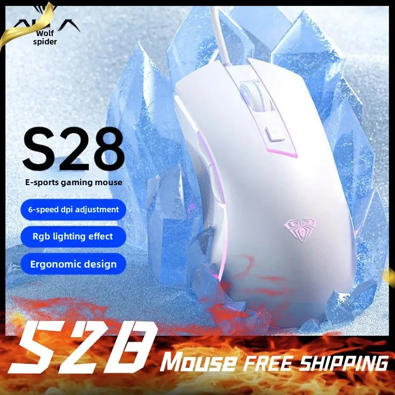 

AULA S28 Мышь Проводная Макропрограммирование Механическая Киберспортивная Игра Специальная RGB Светящаяся Интернет-кафе Домашний офис USB