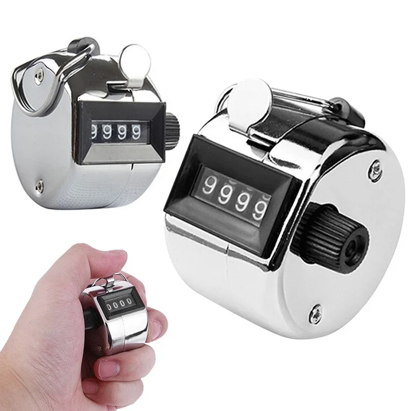NEW Digital Hand Tally Counter Manual Counting Golf Clicker Training Counter 4 Digit Number Hand Held Tally Counter Mini Mechani
