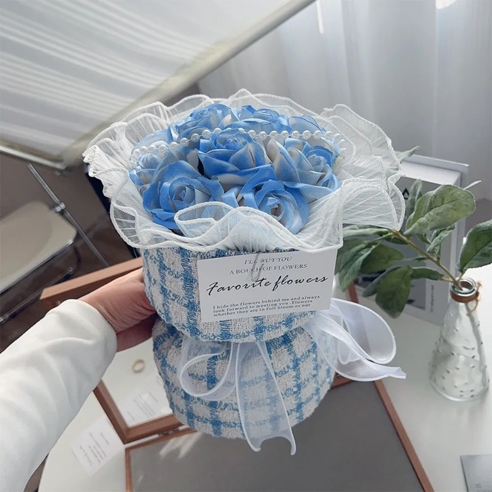 

Creative Soap Flowers Bouquet Handcrafted DIY Fake Rose Flowers Small Rose Bouquet Birthday Gift