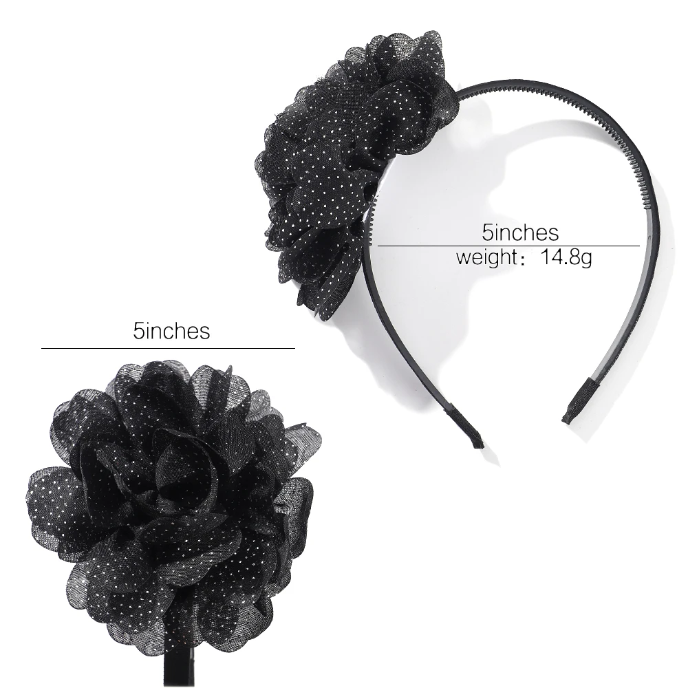 1PC Flower Ball Headbands for Girl Colourful Chiffon Hair Hoop Headwears Hairband Festival Dress Up Kids Hair Accessories