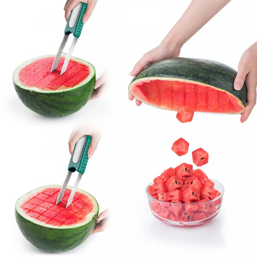 Stainless Steel Watermelon Cutter Slicer Tool Quickly Safe Watermelon Knife Melon Baller for Kitchen Gadget