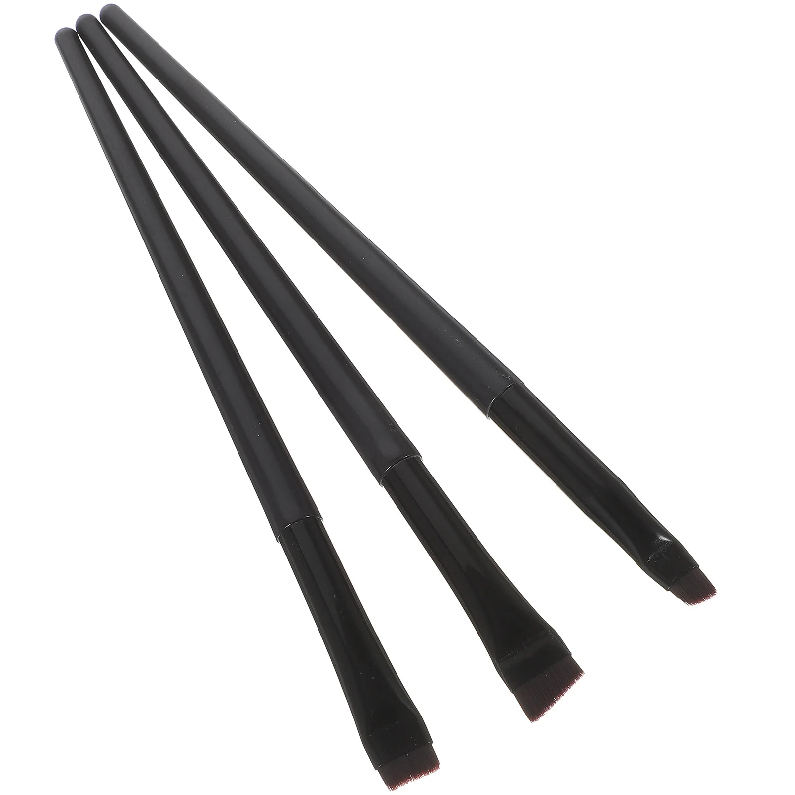 3 個の薄いフラットアイライナー眉毛メイクブラシ斜め角度デュアルユースツールスムーズなライナー眉整形ソフトハンドル用