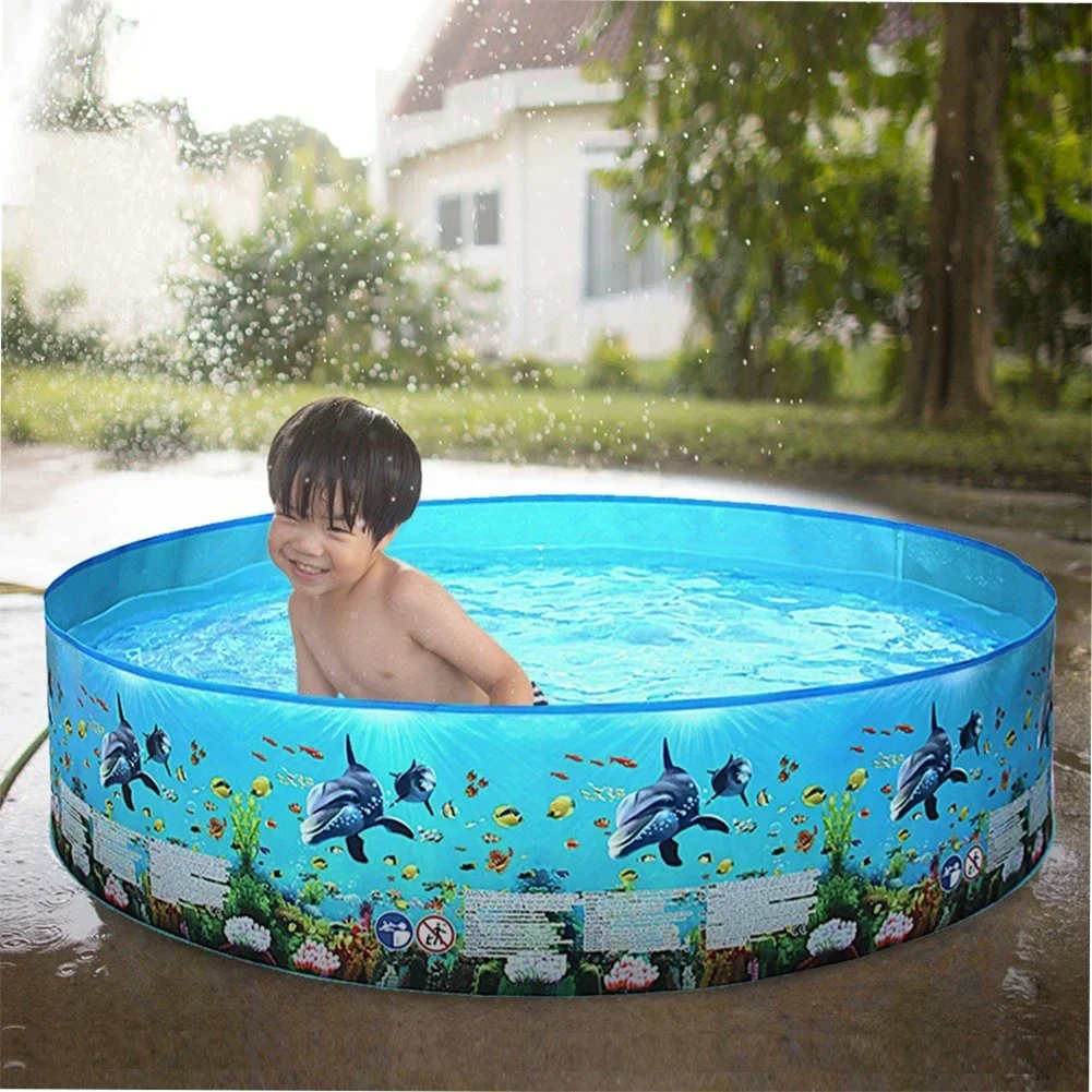 Folding Pool Swimming Pool 122 * 25cm 297L / 78 Gallon 48 * 9.8in Folding No-toxic Printing Teenagers For Babies