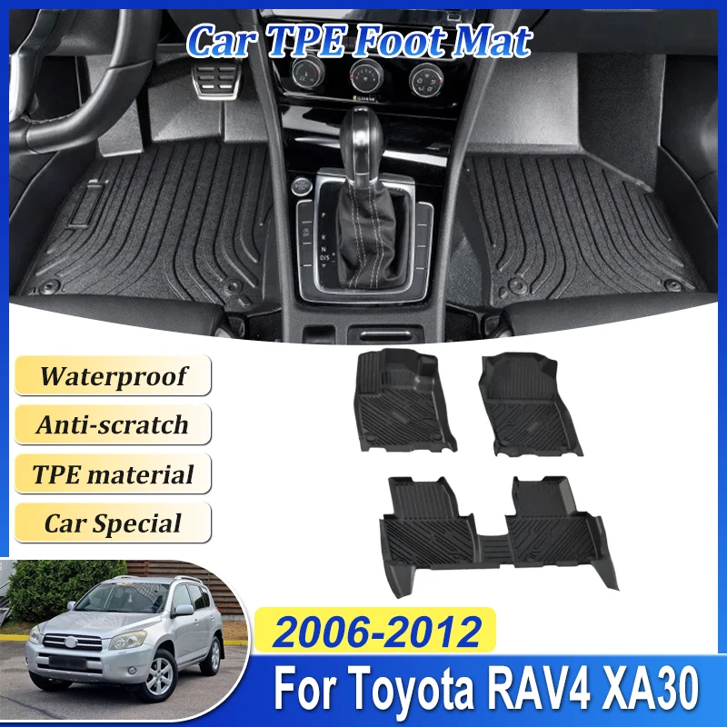 

Car For Toyota RAV4 XA30 2006~2012 LHD TPE Foot Mat Leather Panel Liner Carpets Custom Rug Interior Full Tappeto Accessories