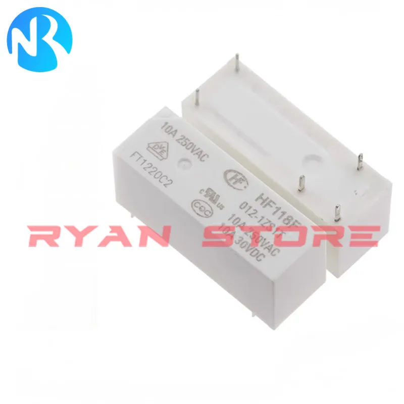 5PCS 100% New Original Power Relay JQX-118F HF118F 005 012 024 1ZS1T 1HS5T 1ZS1 (136) 12VDC 4/5Pin 10A 250VAC JQX-118F-012-1ZS1