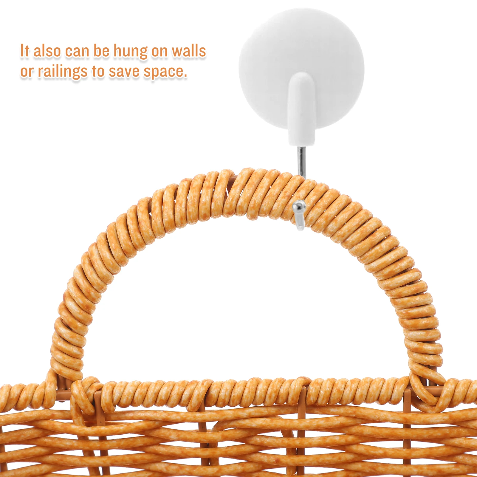 

Ginger Garlic Container Egg Holder Storage Hanging Basket Large Capacity Kitchen Wall Mount Vegetable Fruit Organizer Woven