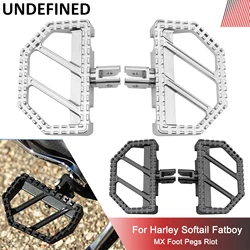 Front Foot Pegs Riot Floorboards for Harley Softail Fatboy Street Bob Breakout Deluxe Low Rider Slim 2018-2022 MX Footrest Pedal