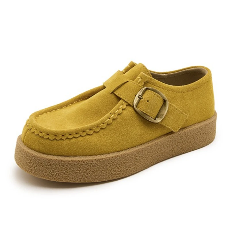 

CICIYANG Women's Flats Shoes Cow Suede 2026 Spring New Anti-sli Belt Buckle Women Loafers Female Casual Lazy Single Shoes