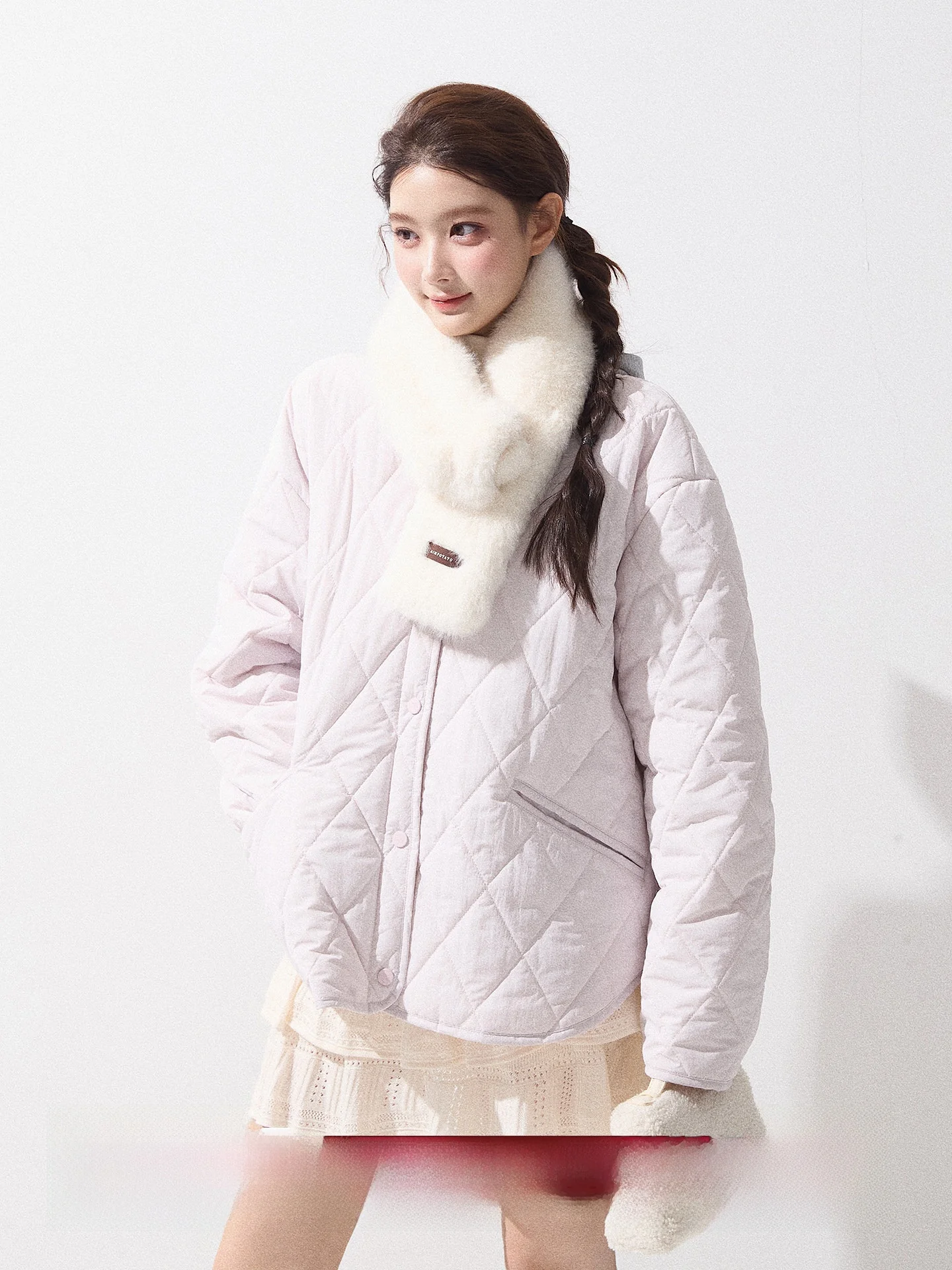 

Detachable Hat Quilted Cotton Jaet Women's Autumn Winter Loose Casual Cotton Coat Warmth Comfortable Fem Outerwear