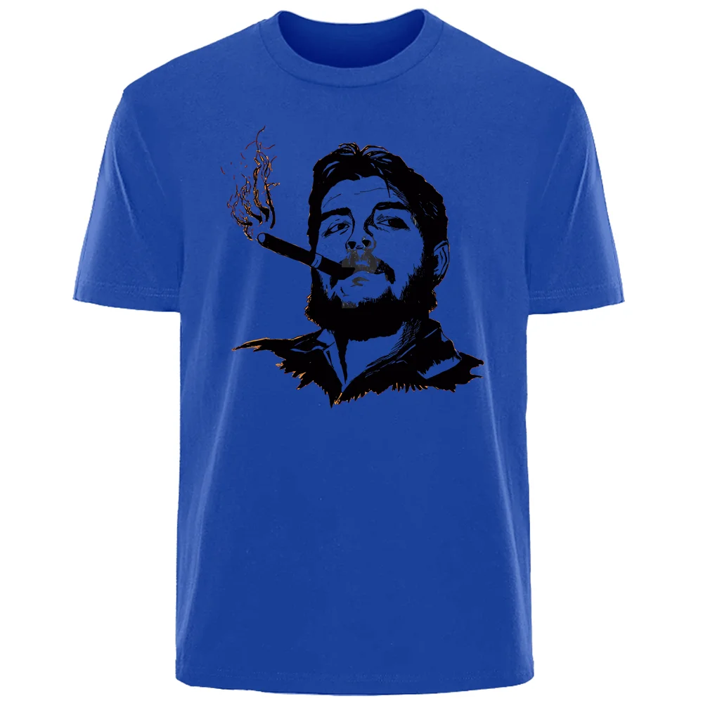 Summer Che Guevara Print High Quality Men\'s 100% Cotton Breathable Sweat Absorbent T-Shirt Casual Fashion Men\'s Streetwear