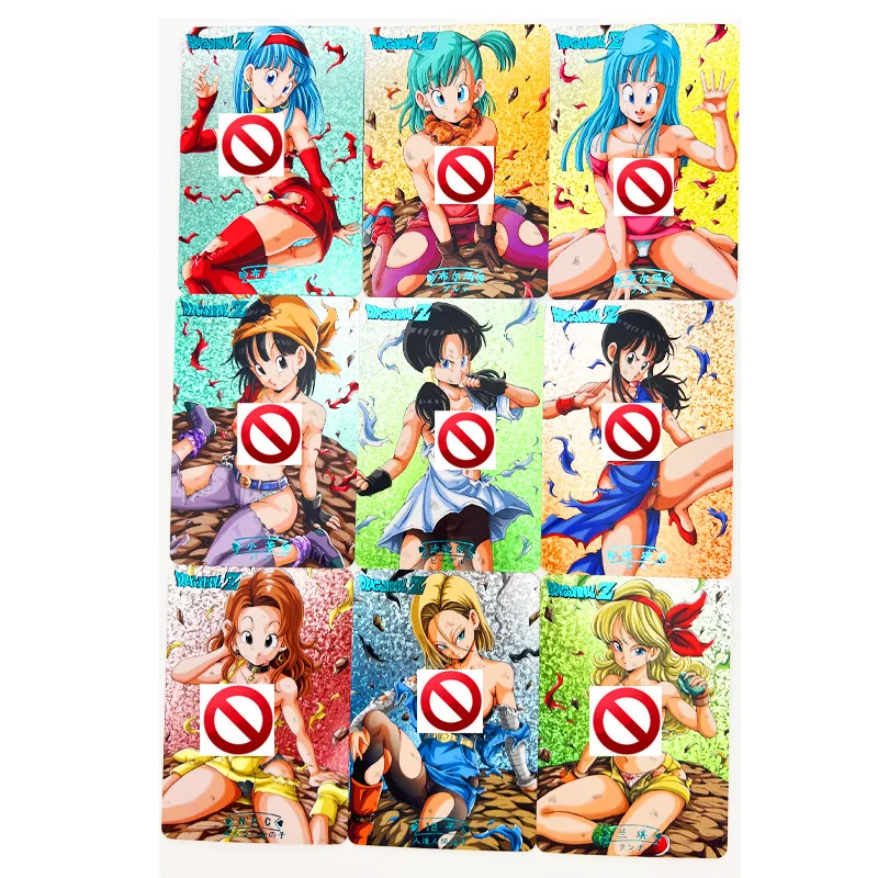 9pcs/set Dragon Ball Z Android 18  Videl Bulma ACG Sexy Nude Toys Hobbies Hobby Collectibles Game Collection Anime Cards