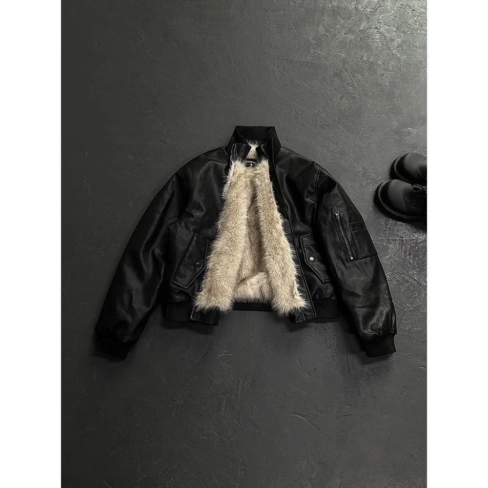 

Утепленная куртка-пилот на флисовой подкладке с воротником на молнии, хлопковое пальто, молодежная модная брендовая ретро-куртка для мужчин, теплая верхняя одежда с длинными рукавами