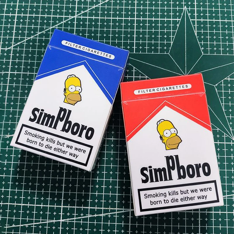 Simpsons Cigarette Case Portable Smoking Cigarette Box Anime Tobacco Holder Cigarettes Pack Cover Storage Box Accessories Gifts