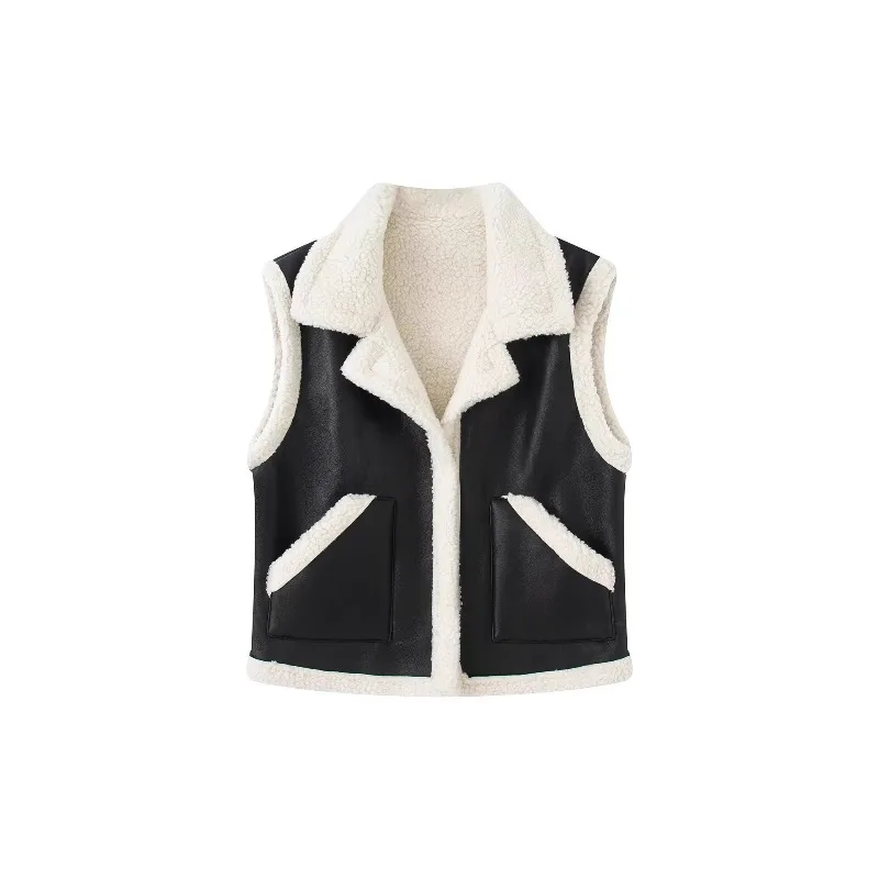 ZEMOREXMZ سترة نسائية أوروبية وأمريكية غير رسمية من الفرو متكاملة متعددة الاستخدامات سترة سميكة دافئة لشتاء 2025