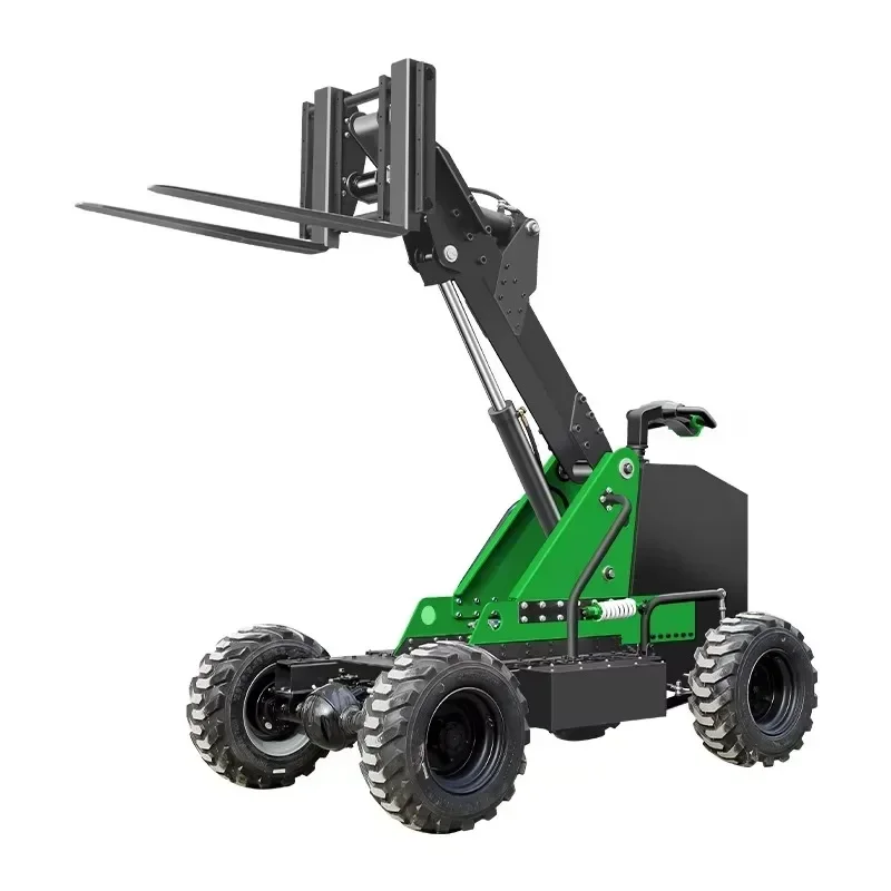 Hot SalesNew Pattern 600 800 1000 1500kg Outdoor Remote Control Telescopic Boom Rough Terrain Small Mini Electric Forklift