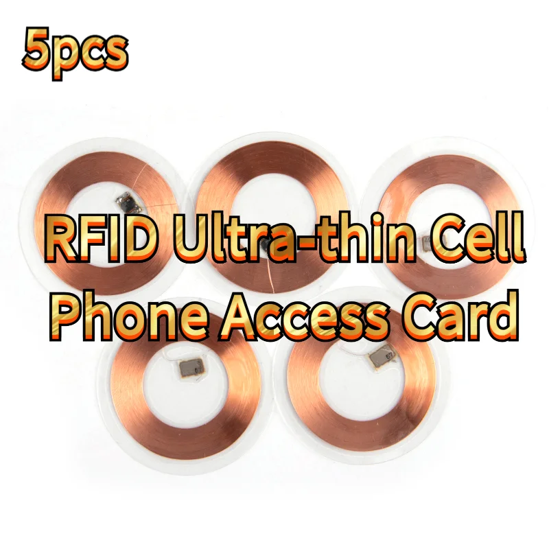 5Pc 38MM Thickness 0.3mm 125KHz ID T5577 Writable Rewritable Copper Coil Coin Card Keyfob RFID Ultra-thin Cell Phone Access Card