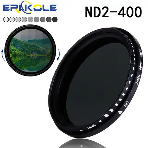 Variable ND Filter for Camera Adjustable Neutral Density Lens Filter (ND2-ND400) - 37 40.5 43 46 49 52 55 58 62 67 72 77 82 mm