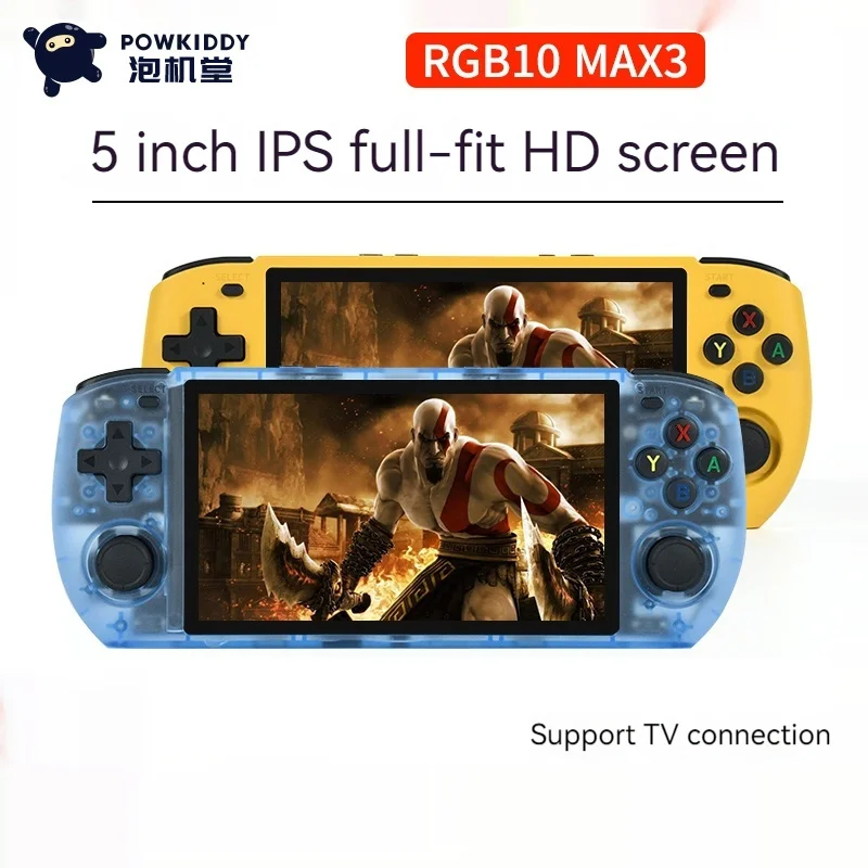 Powkiddy Rgb10max3 5 Inch Portable Retro Handheld Game Console Ips Oca Screen Hd Video Game Players Children Christmas Gift