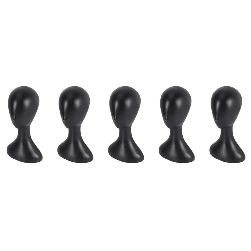 

НОВИНКА - 5X Манекен-голова женская пластиковая для париков, черная