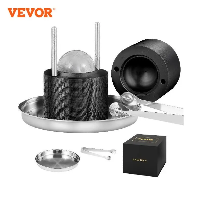 

VEVOR Ice Ball Press 2.4" Ice Ball Maker Aircraft Al Alloy Ice Ball Press Kit for 60mm Ice Sphere Ice Press Tong and Drip Tray