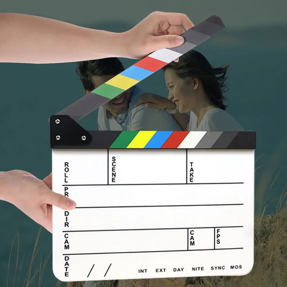 مدير مشهد الفيديو Clapperboard TV فيلم فيلم التصوير الفوتوغرافي اليدوية قطع الدعامة مدير مشهد الفيديو Clapperboard