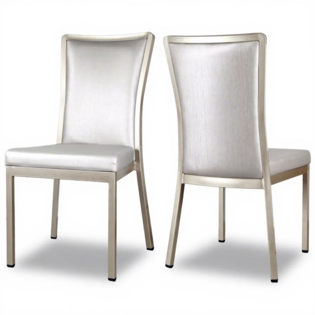 #Modern Durable Aluminum Hotel Commercial Event Wedding Dining Chair with Sponge Cushion for Indoor Use
