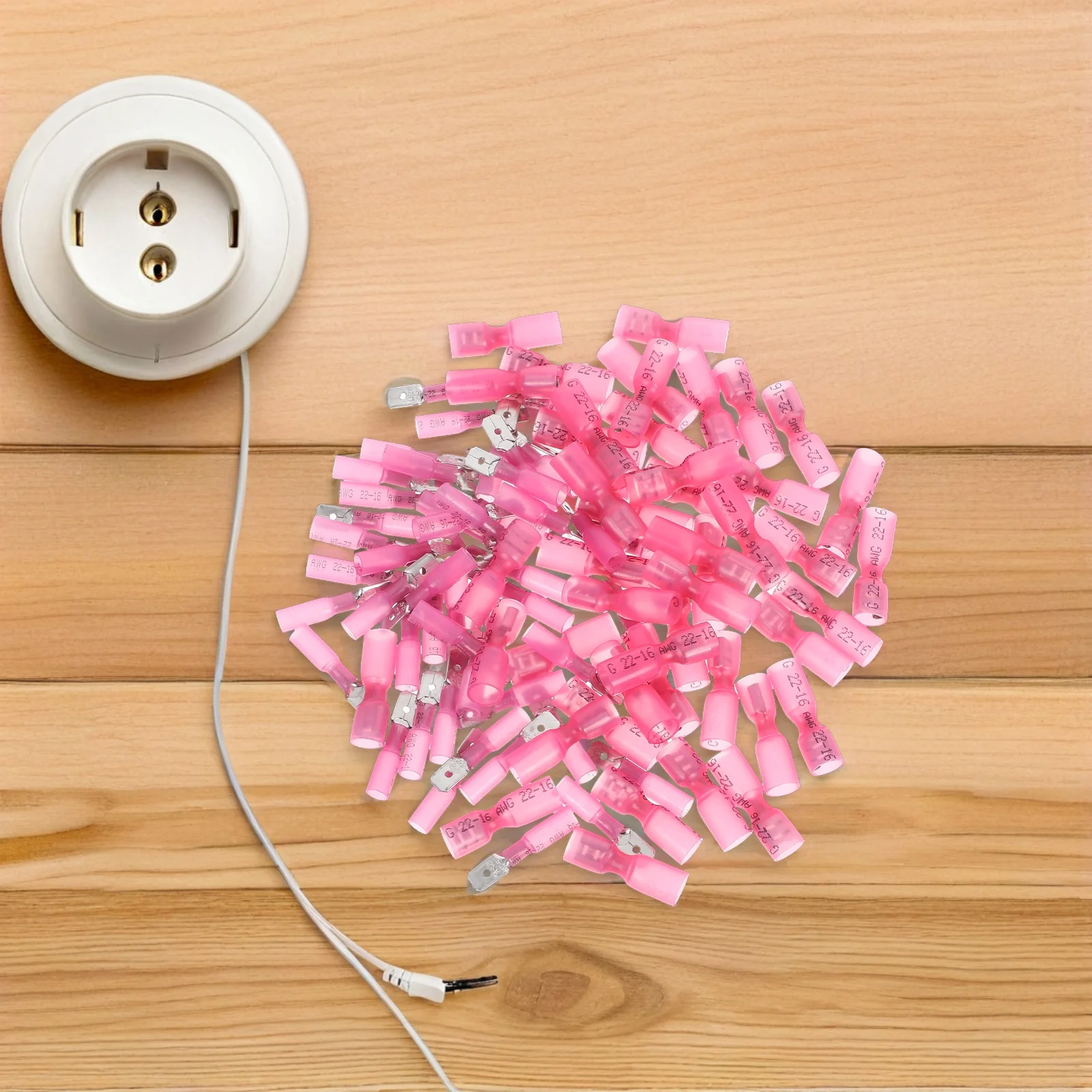 

50 Pairs Insulated Crimp Terminals Female Fully Bagged Electric Connectors Spade Pvc