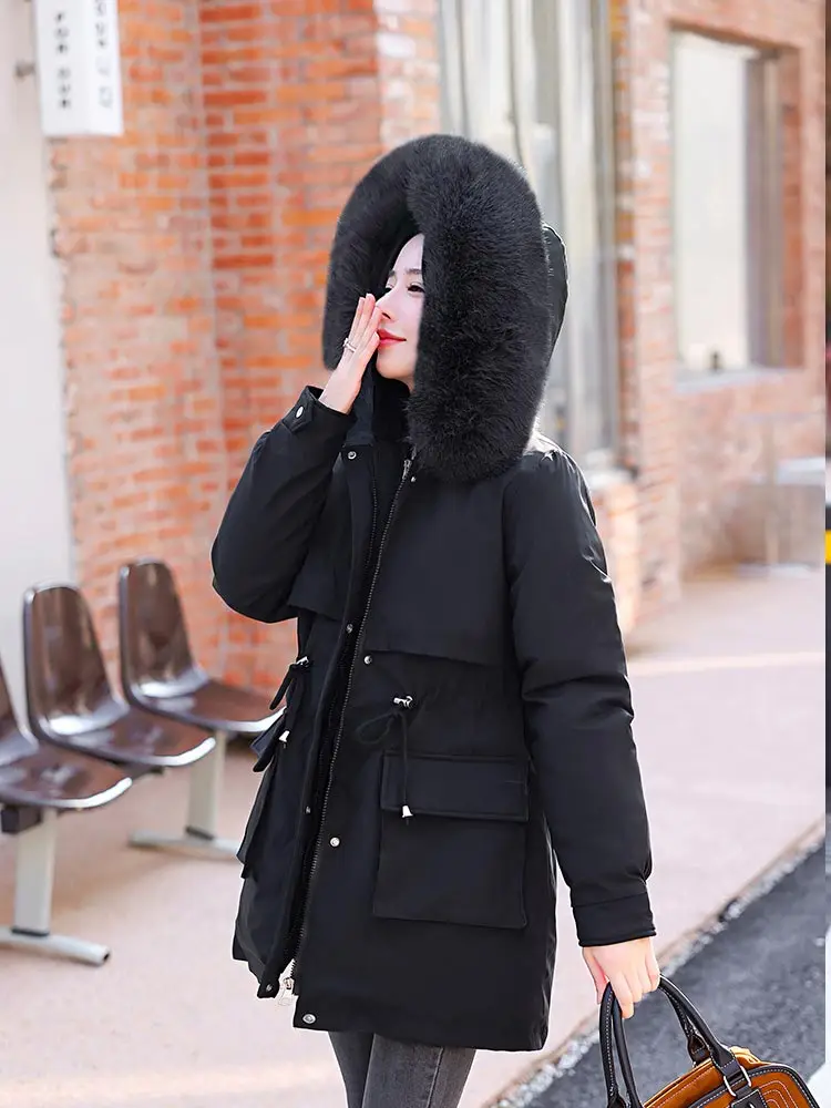 Vielleicht -30 Degrees Snow Wear Medium Long Parkas Winter Jacket Women Removable Lining Hooded Clothes Female Winter Coat Women