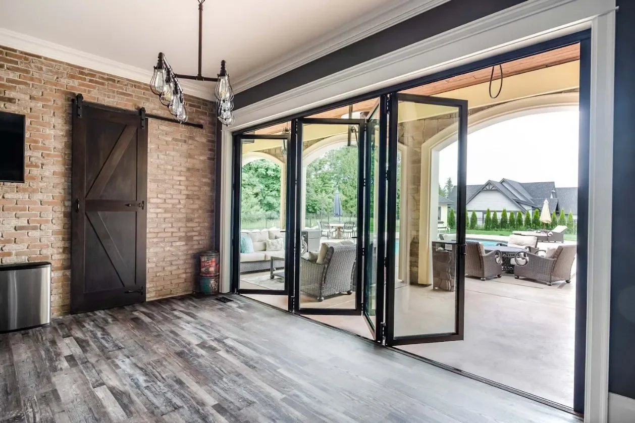 Accordion Door Thermal Break Aluminium Profile Folding Doors Home Decoration Double Glazed Exterior Patio Bifold Door Custom