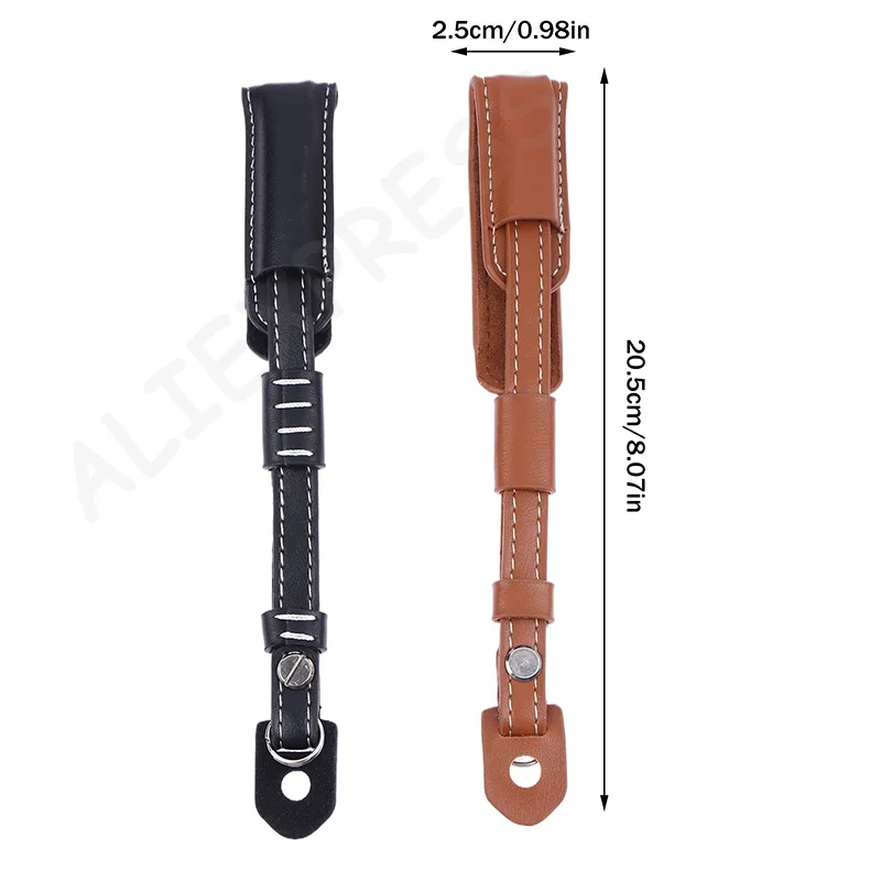 NewCamera dragonne en cuir PU lanière Anti-perte sangle d'appareil photo 1/4 "vis appareil photo numérique appareil photo sans miroir