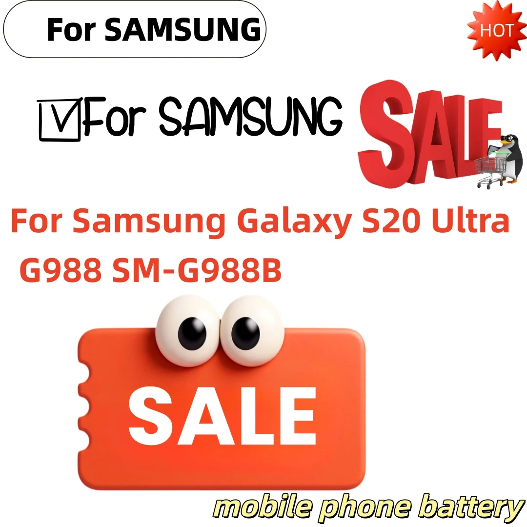 

2026 EB-BG988ABY Battery For Samsung Galaxy S20 Ultra 5G G988 SM-G988B 5000mAh Replacement Bateria +Free Tools