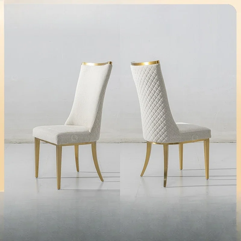 Light luxury household high-end modern simple stainless steel back chair