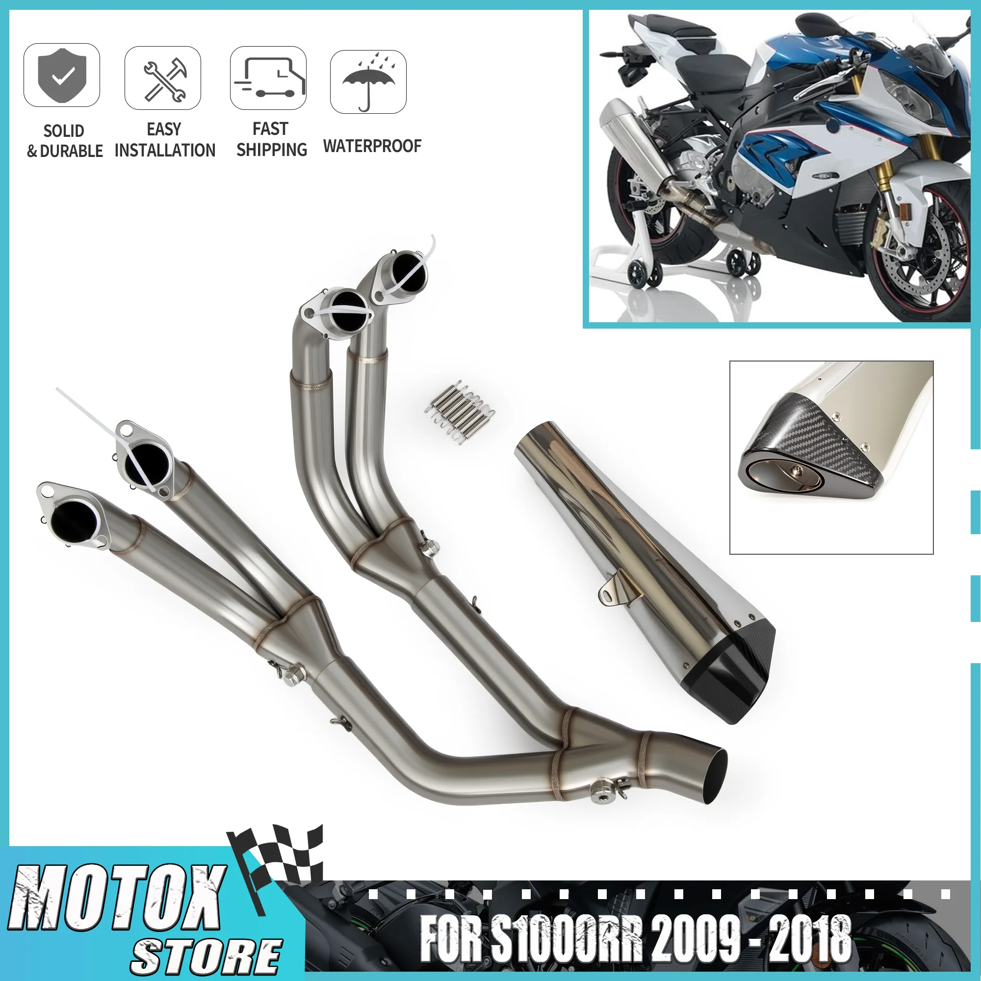 

Exhaust System Header Manifold Front Pipe Exhaust Muffler Fit For S1000RR S 1000RR 2009 - 2018 2018 2017 2016 2015 2014 2010