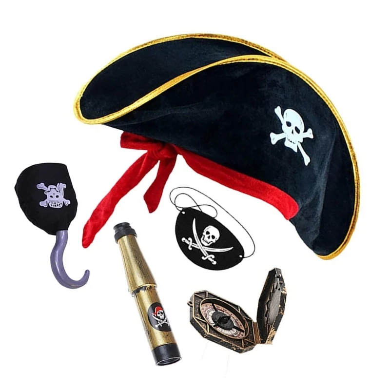 Pirate Gear for Kids with Costume Hat and Pocket Cosplay Accessories