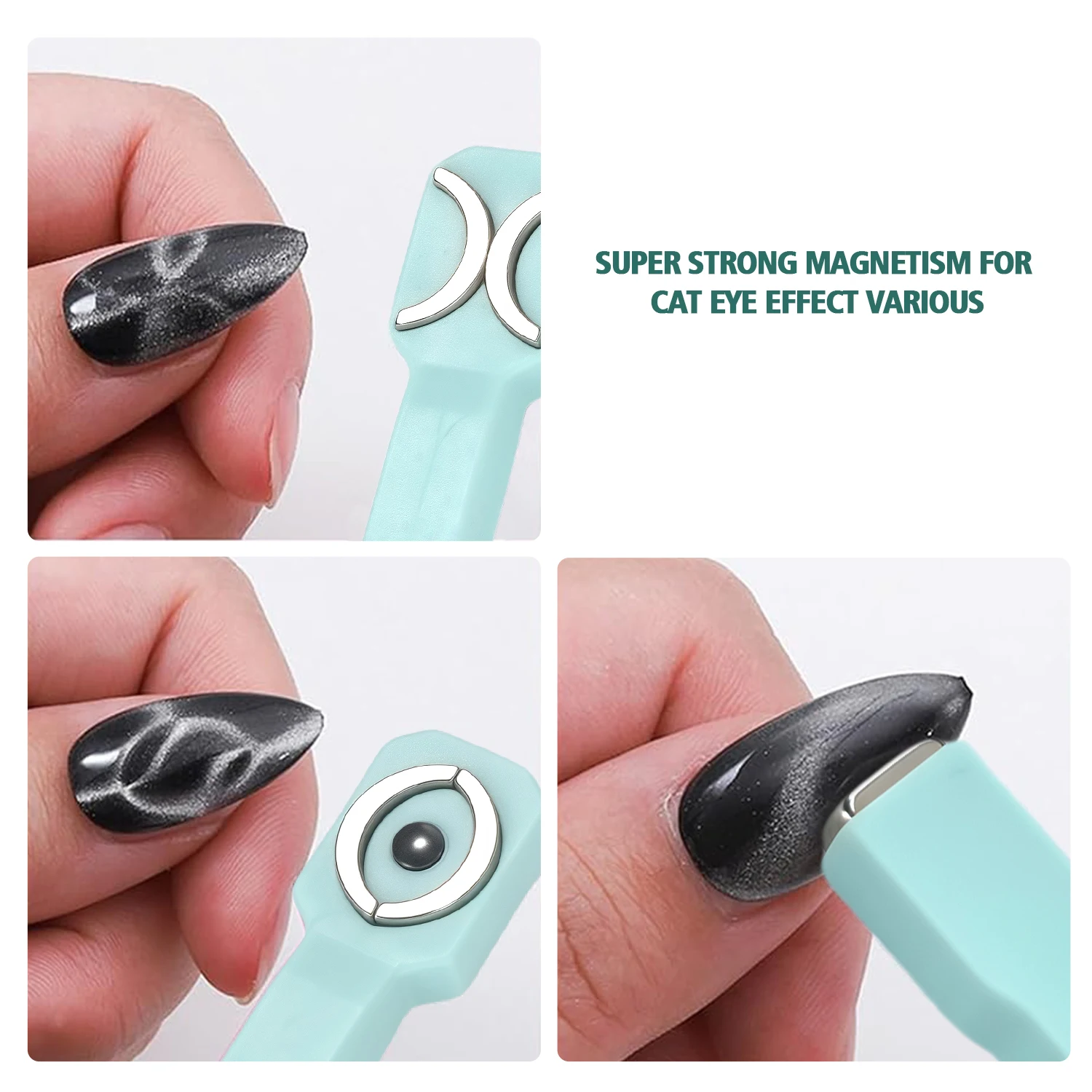 NAILPOP Nail Magnet 3 IN 1 Strong Magnetism Double-Head Tool for Faster Cat Eye Nail Art Design Perfect for Home DIY and  Salon