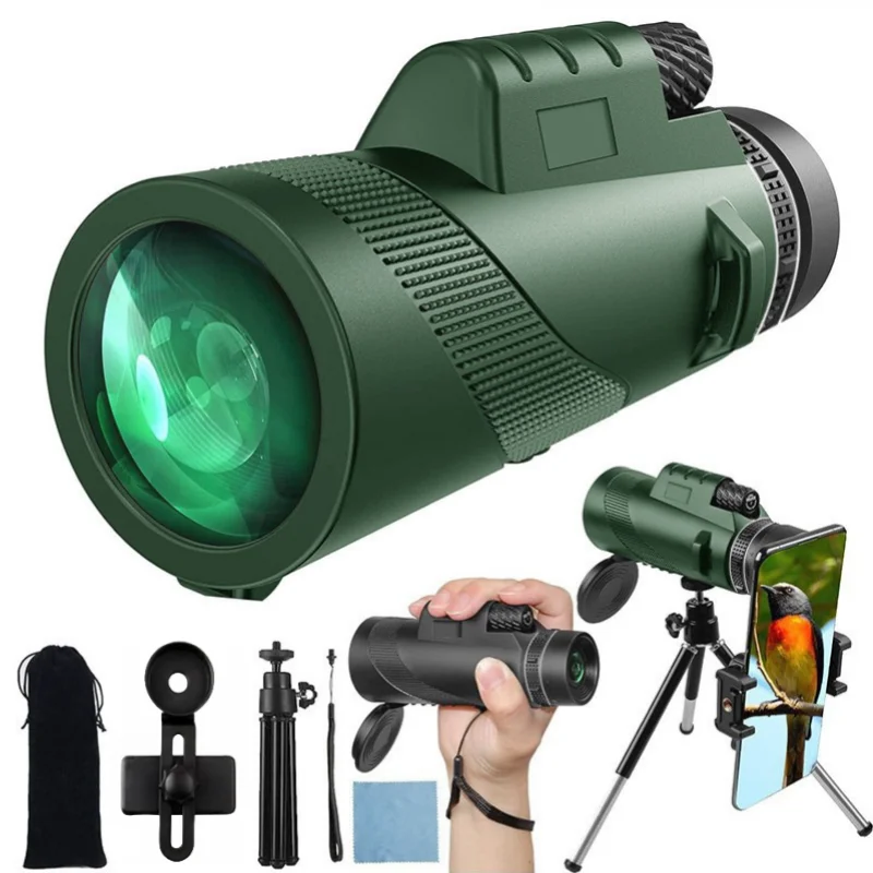 80x100 Portable Monocular Telescope Monocle monocular Long Reach Long Range Telescope Hunting Sports Outdoor Camping Travel