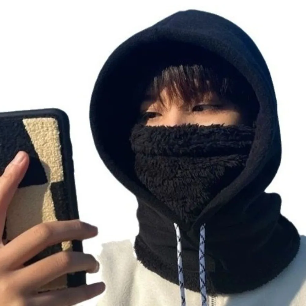 

Outdoor Thickened Hooded Neck Scarf Neck Warmer Earflap Mask Pullover Cap Soft Shaking Velvet Collar Ear Protection Cap Fishing