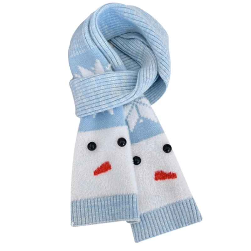 Snowflake Knitted Scarf Comfortable Warm Neckerchief Outdoor Activity Scarf Drop Shipping