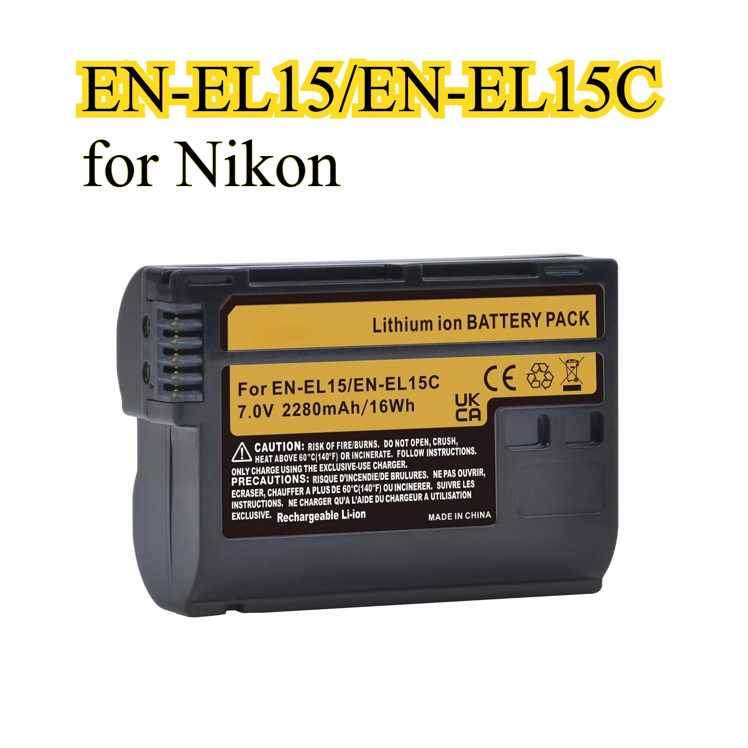 

Аккумулятор EN-EL15C емкостью 2280 мАч для Nikon Z6 Z7 Z5 D850 D500, универсальное решение для бесзеркальных и зеркальных камер с ЖК-индикатором