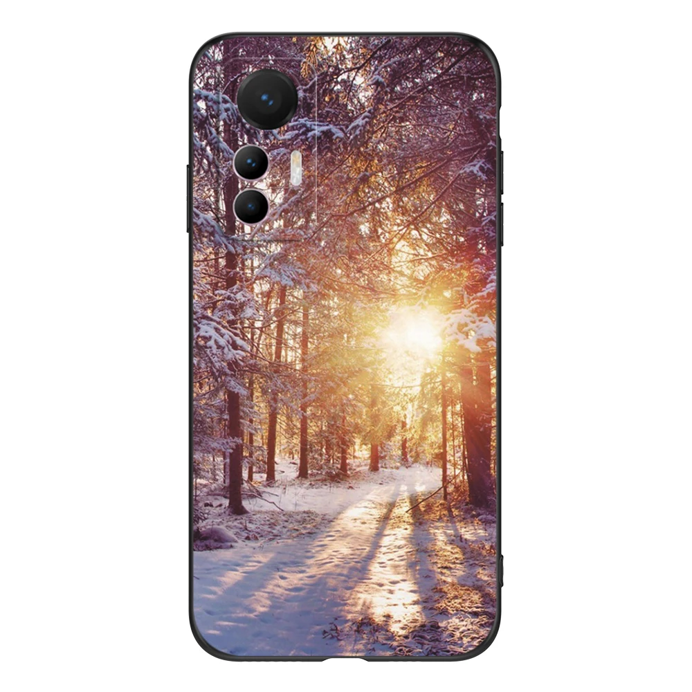 For Xiaomi 12 Case For Xiaomi 12 Pro 12X 12 Lite Cover Xiaomi12 mi 12 X 12pro mi12 Case Black Tpu Case winter christmas girl