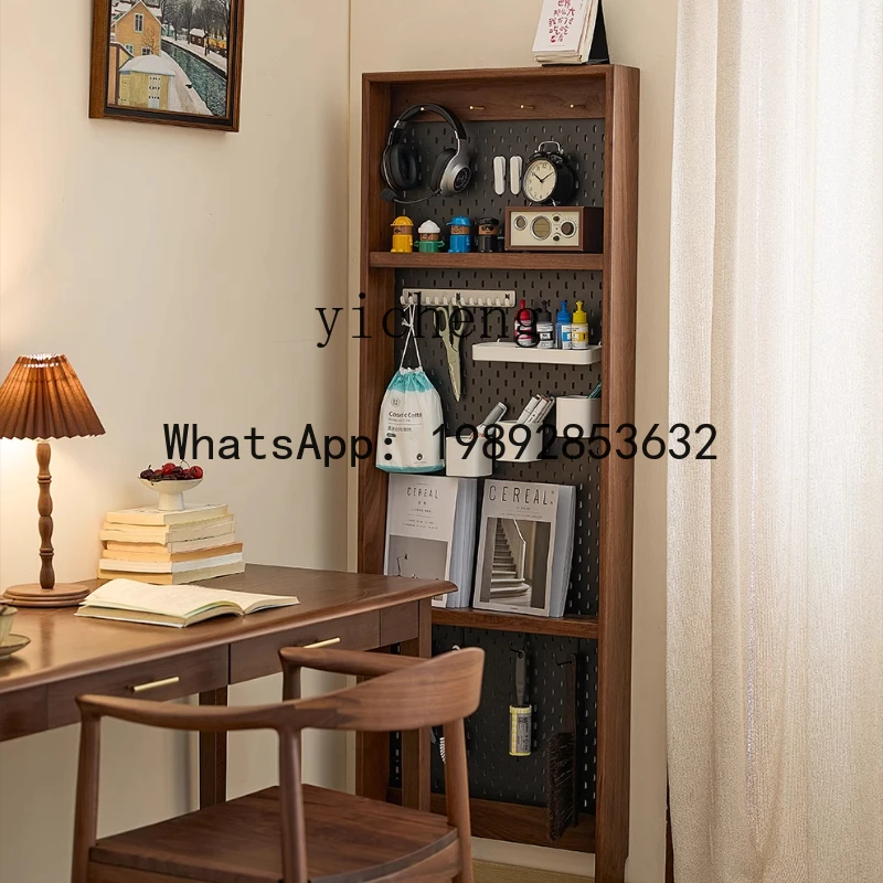 ABC  black walnut hole board shelf  against the wall ultra-thin narrow cabinet behind the door