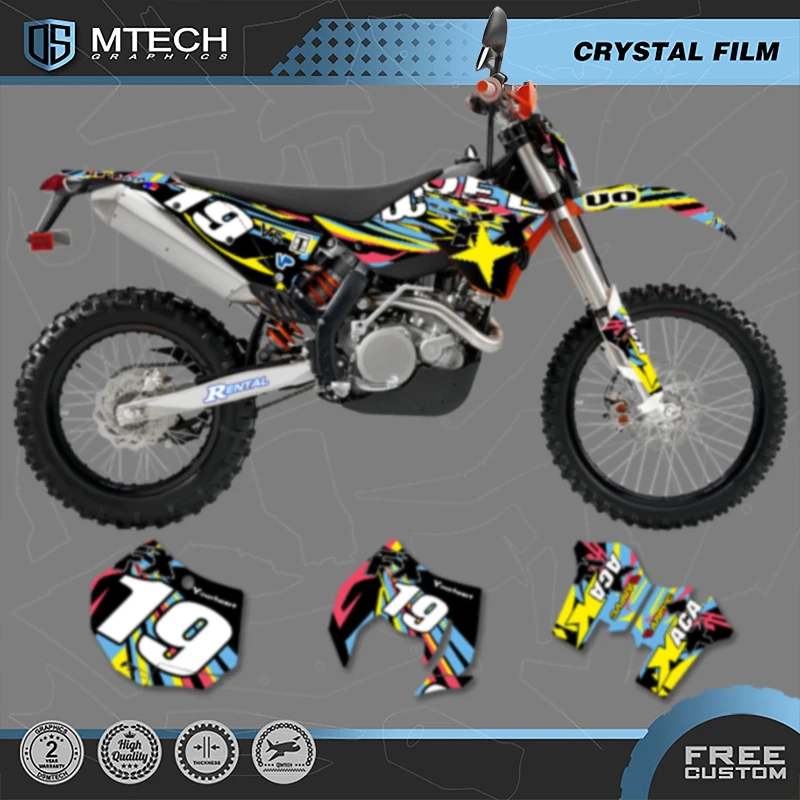 

DSMTECH мотоциклетная графическая фоновая наклейка, наборы наклеек для KTM SX SXF 2007 2008 2009-10 EXC EXCF 125 250 300 450 08-11 001