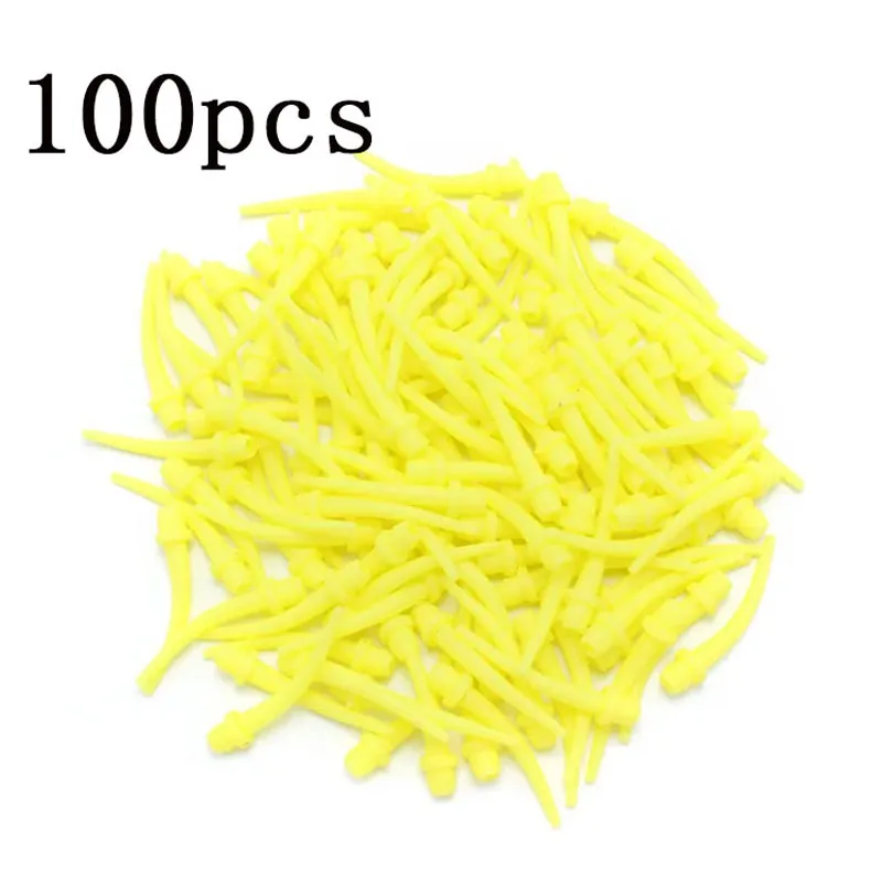 50PC Dental Impression Mixing Tips Yellow Silicone Rubber Conveying Mixing Head Tube Nozzle Dentistry Materials Light Body